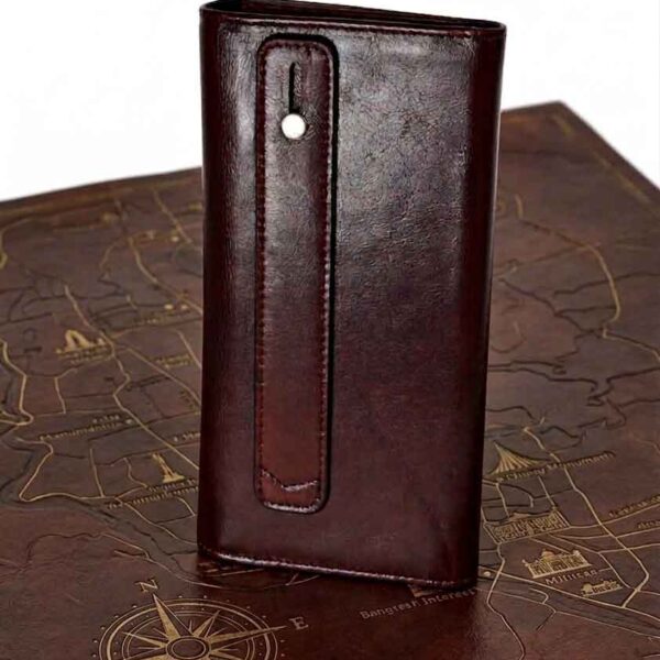 Luxury Leather Long Wallet for Men (Secure Slide Strap)